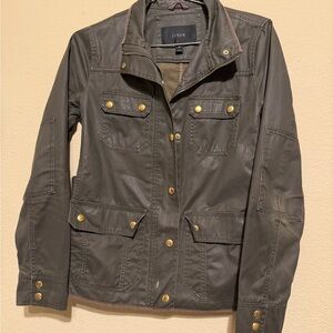 J. Crew Women's Waxed Boyfriend Chore Utility Jacket in Olive Green